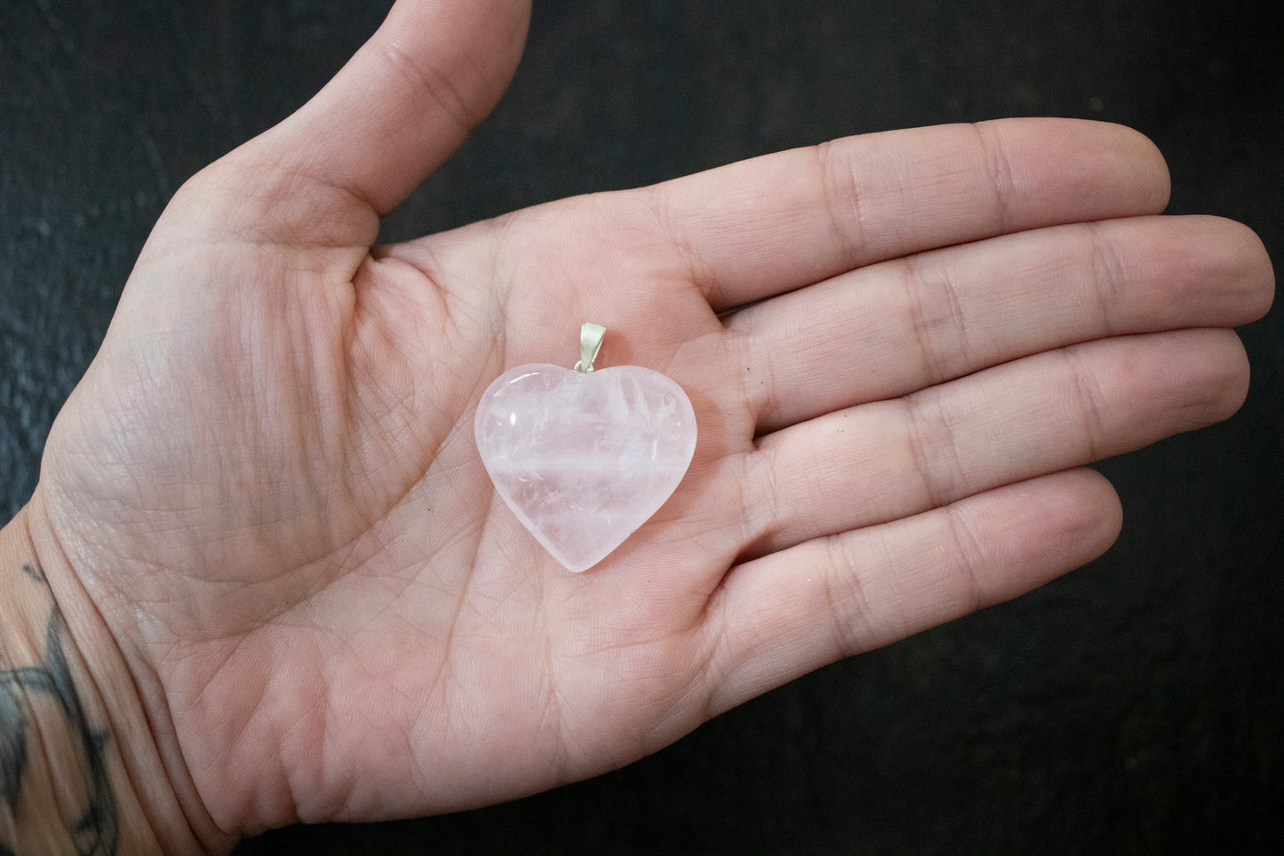 Ciondolo di Quarzo Rosa - cuore